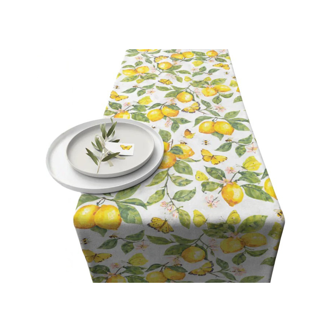 Tischläufer - Fresh lemons white