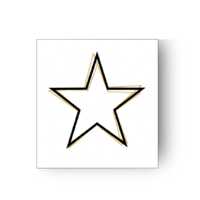 Papierserviette M - Star outline black