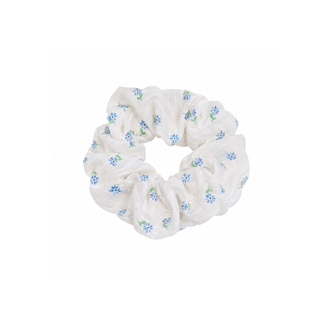 Scrunchie - Streublumen blau