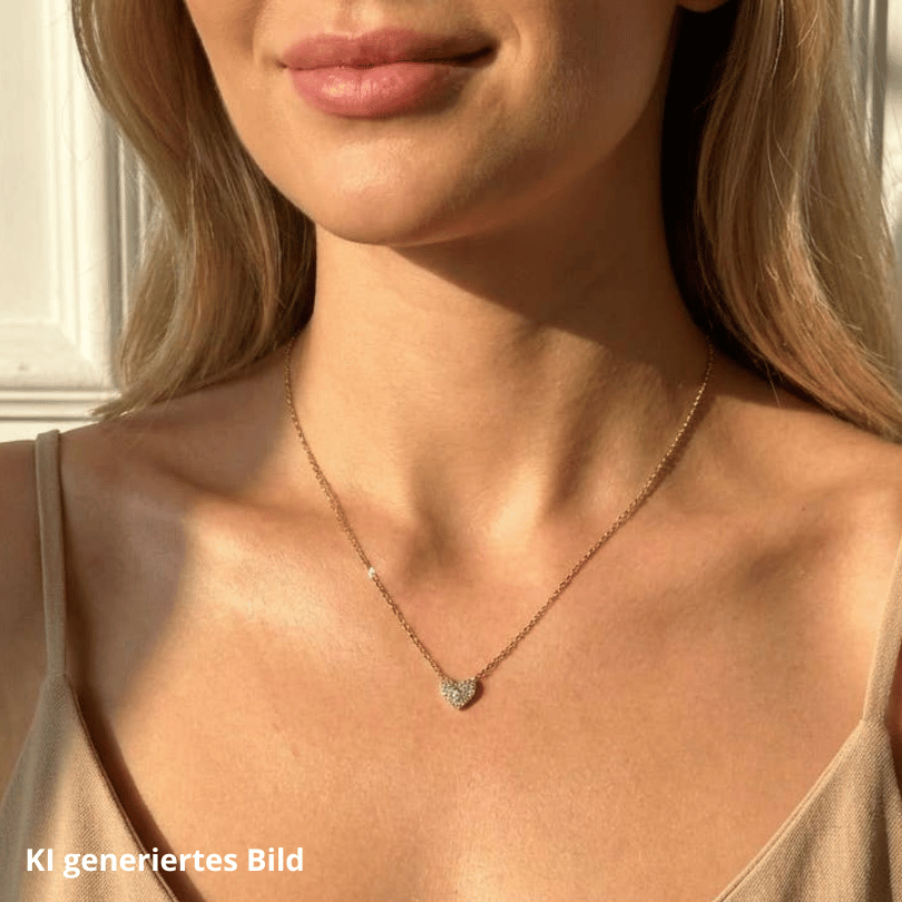 Kette - Herz Strass silber