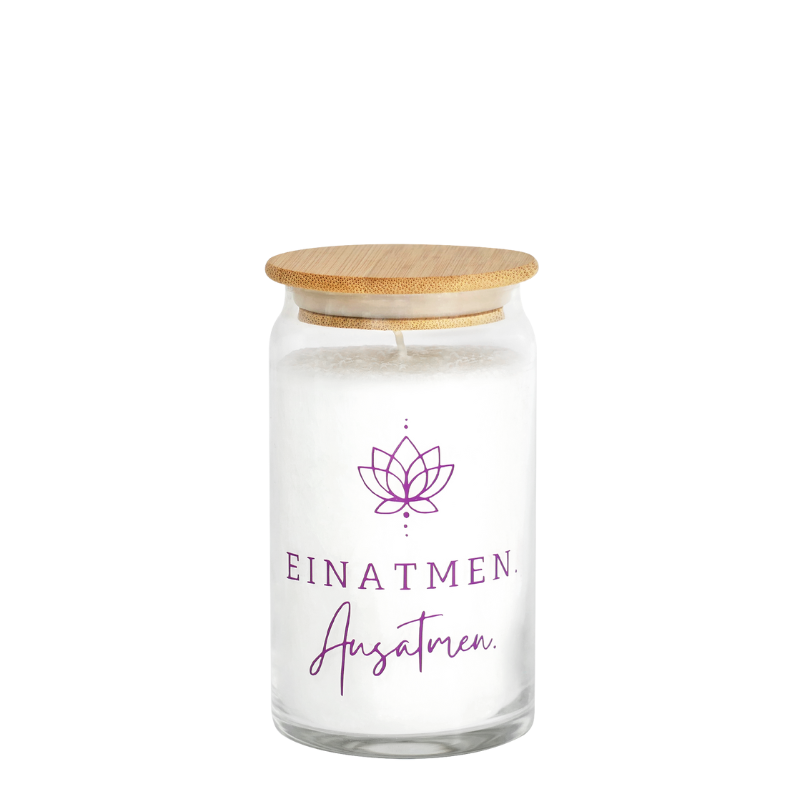 Motivkerze - Einatmen Ausatmen
