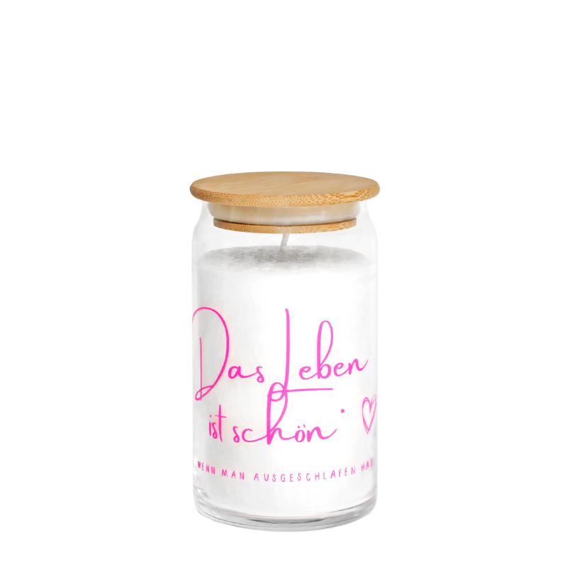 Motivkerze - Das ist Leben ist schön ausgeschlafen
