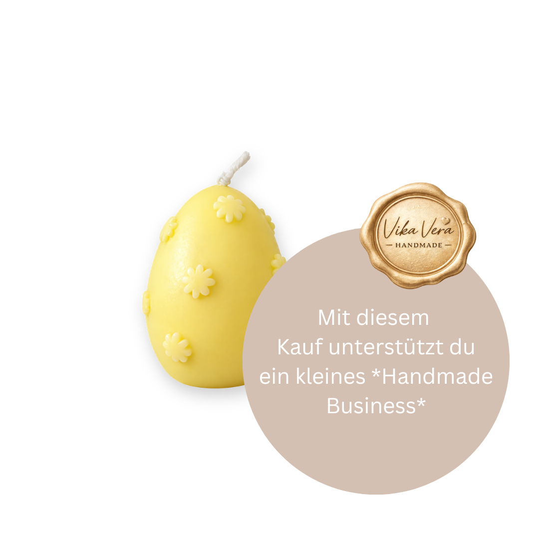 Ei Kerze - Osterei Muster - gelb