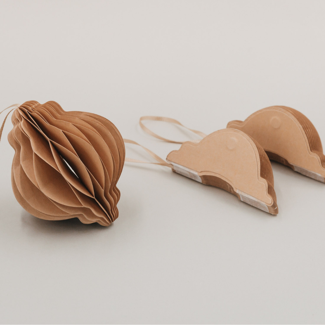 Papierkugeln - braun - faltbar - 10 cm