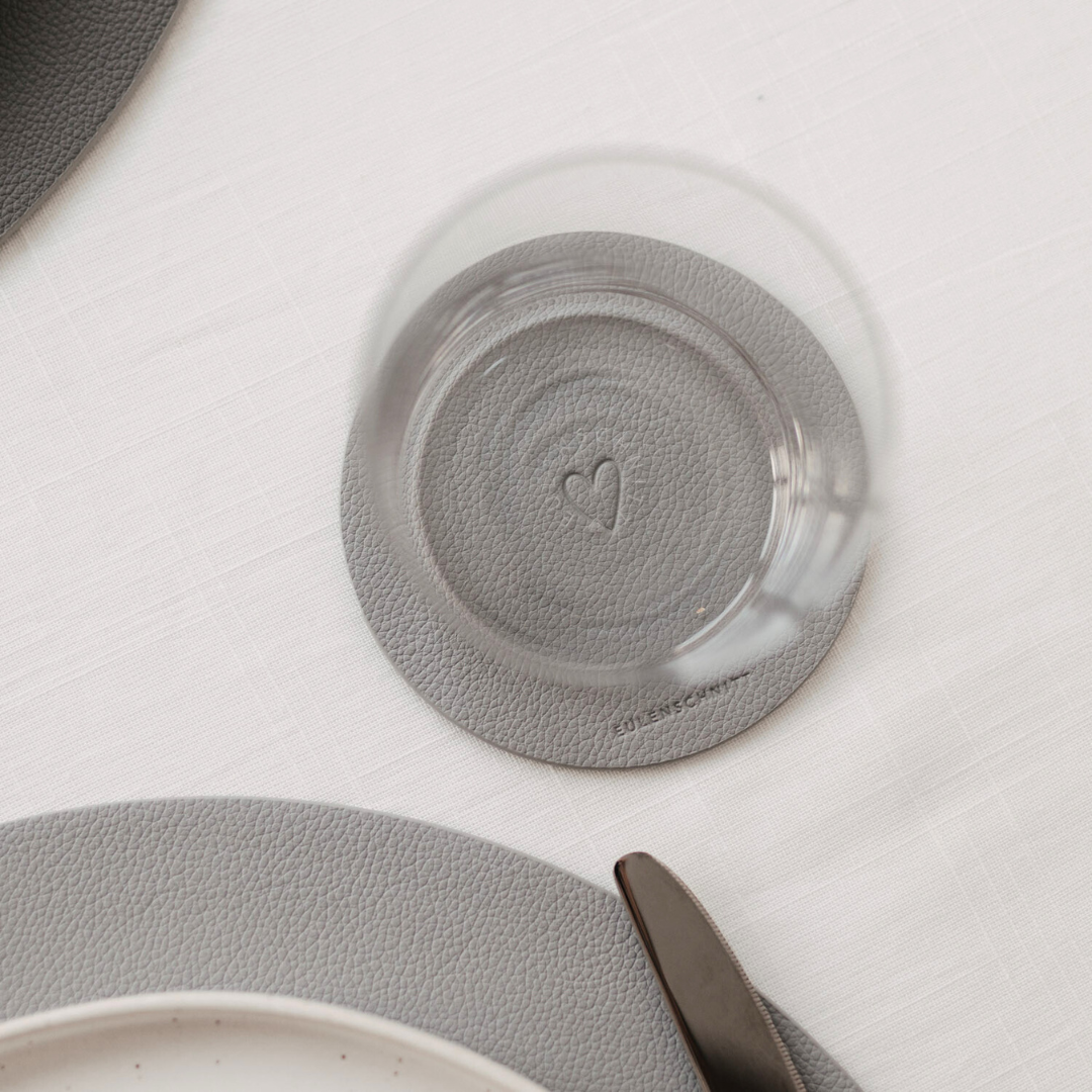 Untersetzer - wendbar - grau Herz