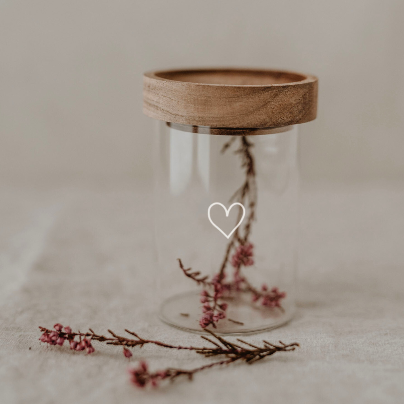 Vorratsglas Mini - Herz weiss