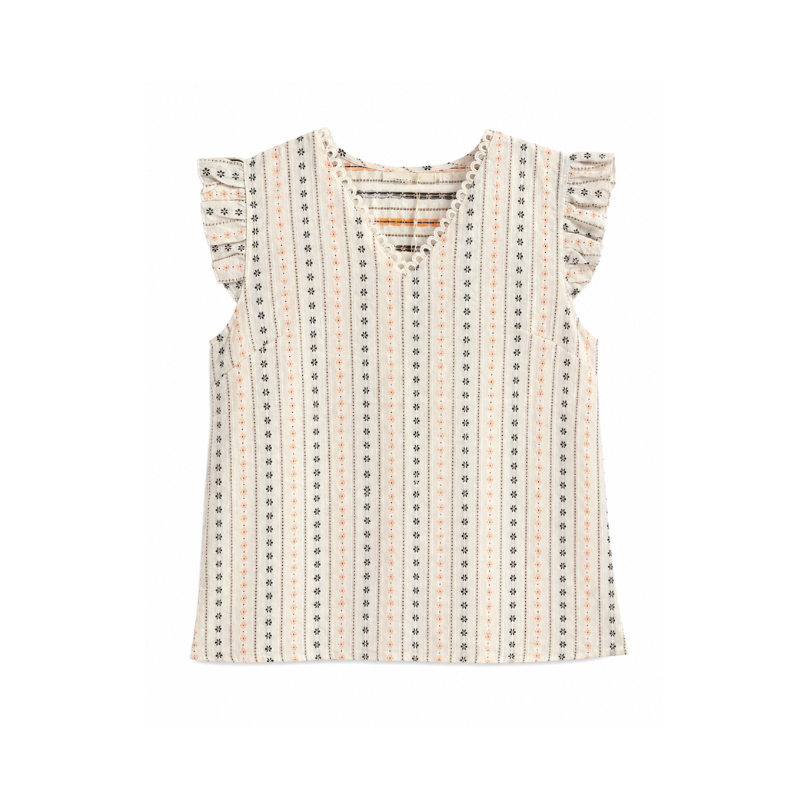 Bluse - IRIS - bestickt Baumwolle Leinen