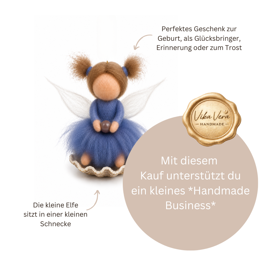 Filzengel - Elfi Meeresflüsterin - blau