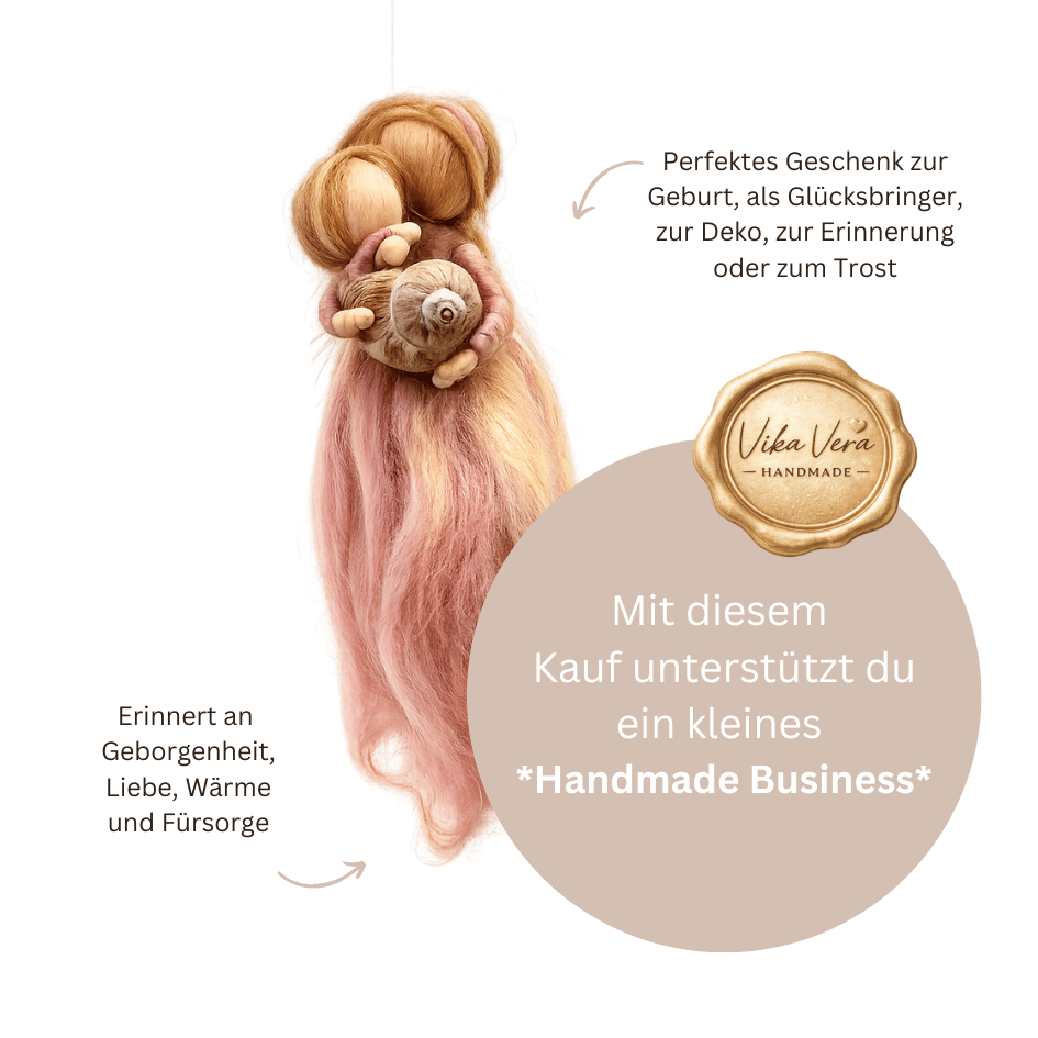 Filzengel - "Sanfte Geborgenheit" Mutter mit Kind Rosa