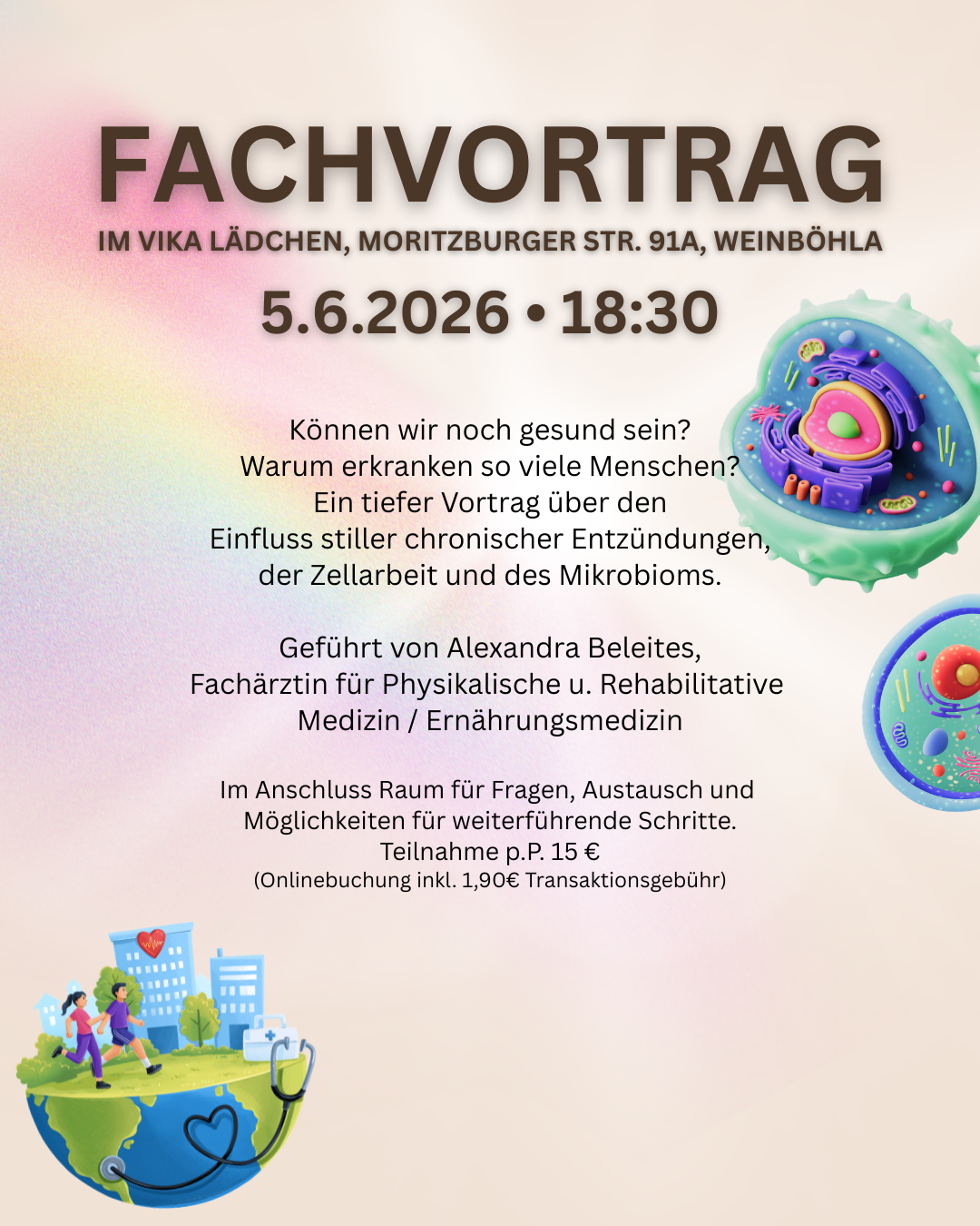 Event 5.6. um 18:30 • Fachvortrag: Einfluss stiller Entzündungen, des Mikrobioms und der Zellarbeit
