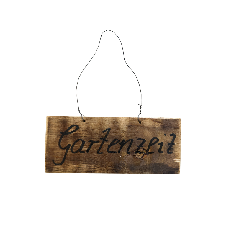 Holzschild • handmade • recycling product • Gartenzeit