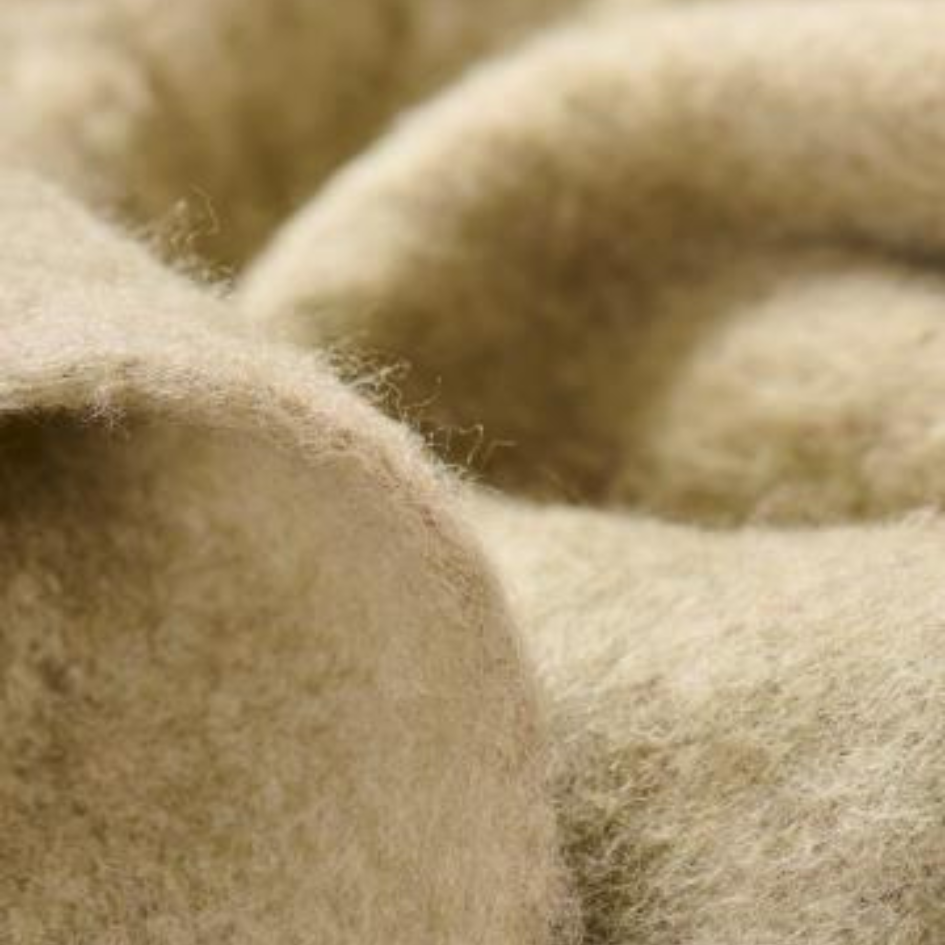 Plaid - mit Fransen - leinenfarbig