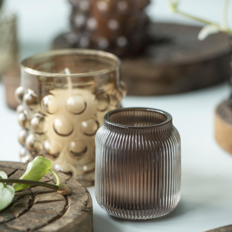 Kerzenhalter NORA • Teelichtglas braun