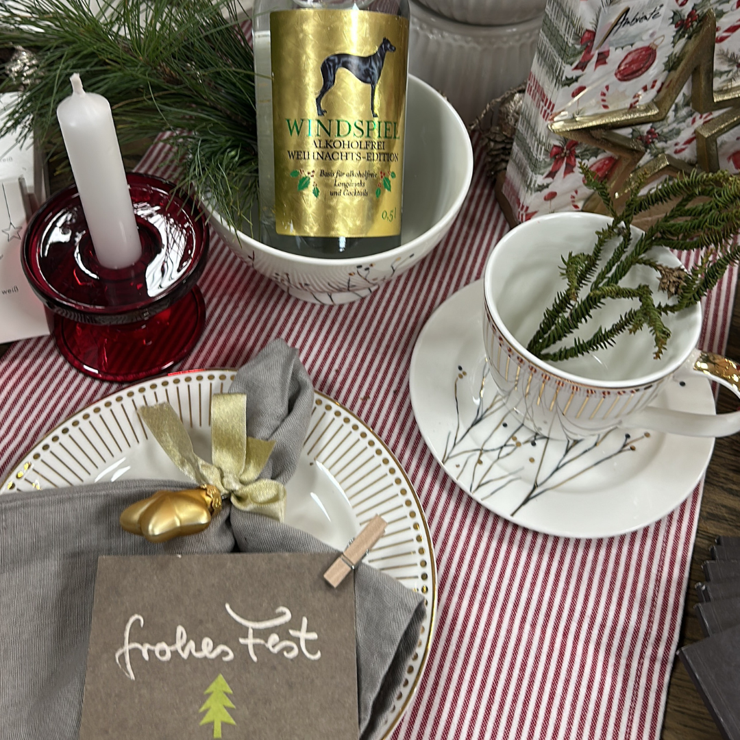 Tischläufer - Thin stripes red