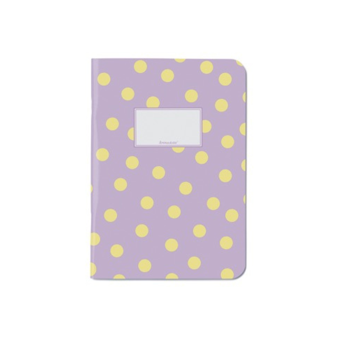 Notizheft - Flieder Punkte gelb DIN A5