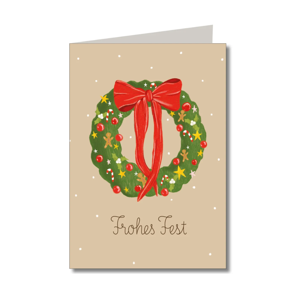 Doppelkarte m. Umschlag • Frohes Fest Kranz