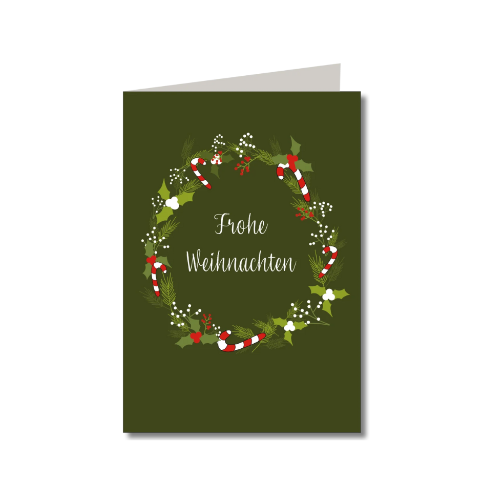 Doppelkarte m. Umschlag • Frohe Weihnachten grün