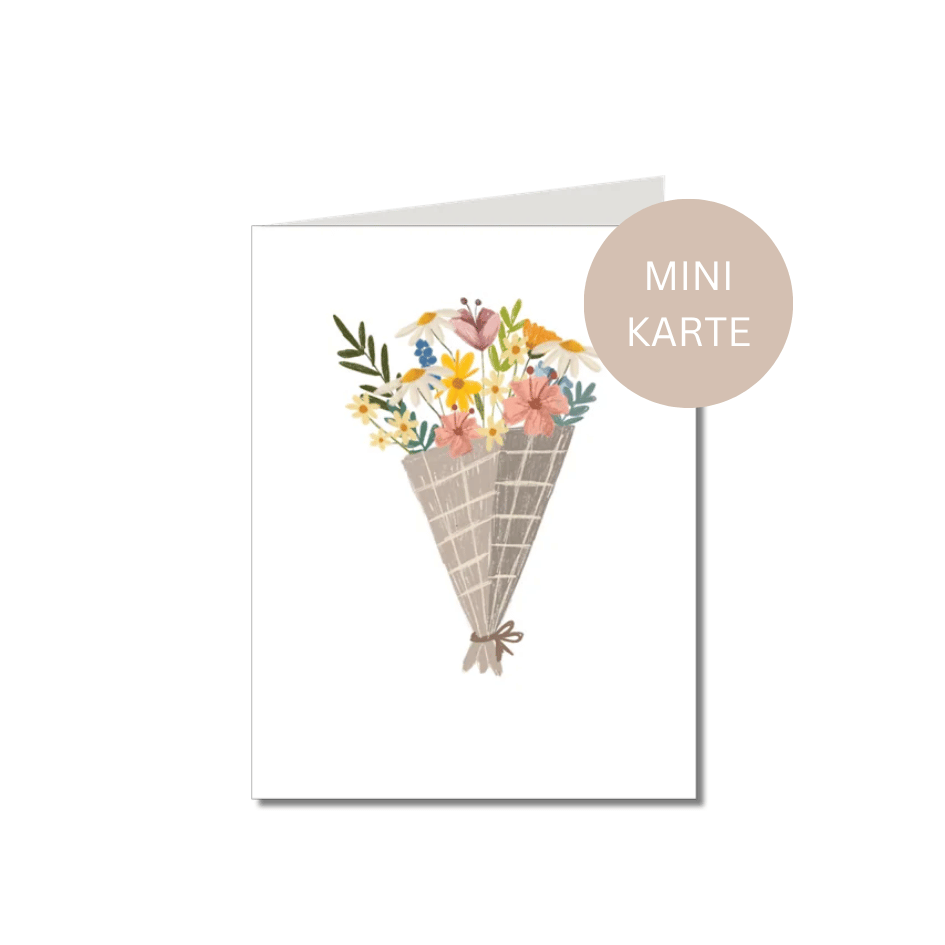 Mini Karte - Klappkarte - Blumenstrauss