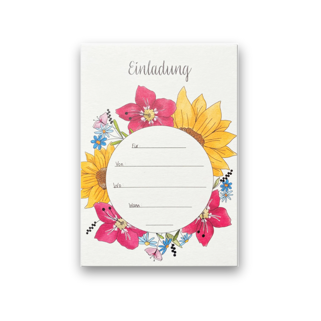 Postkarte • Einladung Blumen