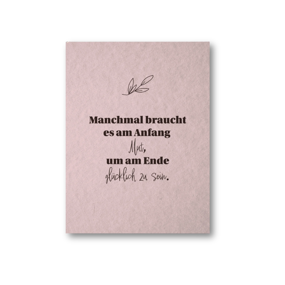 Postkarte - Manchmal braucht es am Anfang Mut