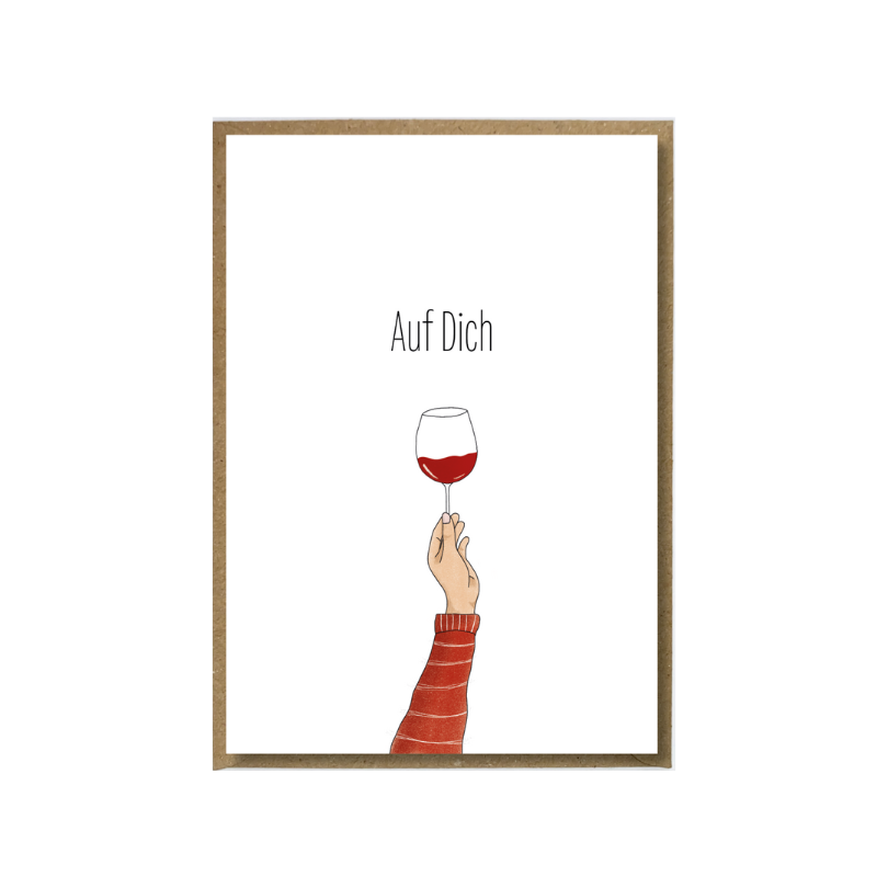 Doppelkarte • Auf Dich Weinglas