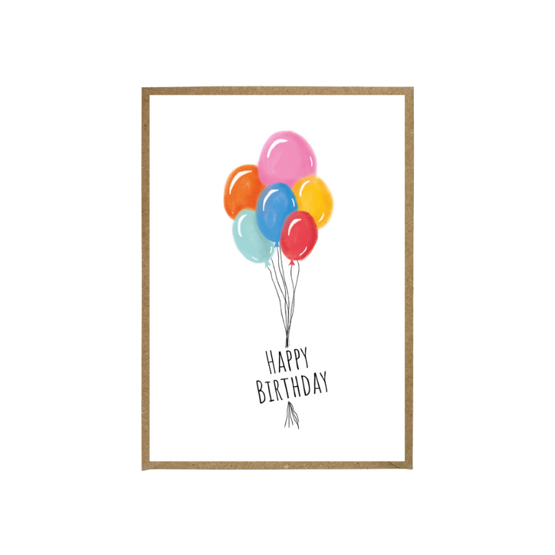 Doppelkarte • Happy Birthday Ballons
