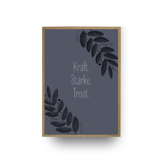 Doppelkarte • Gedenkkarte • Kraft Stärke Trost