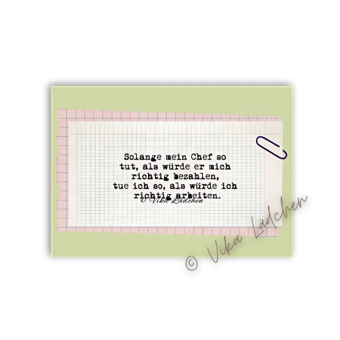 Postkarte • Chef, richtig arbeiten *RESTPOSTEN