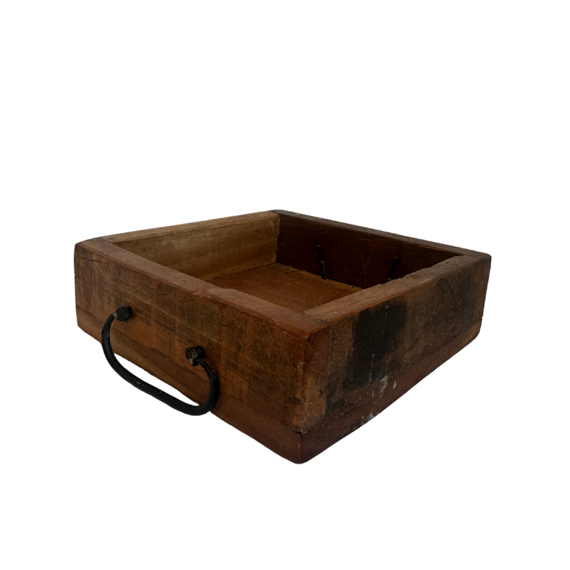 Holzkasten Tablett m. Beschlag - S