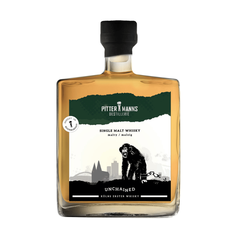 Unchained Single Malt Whisky Malty aus Köln 0,5 l mit 46 % vol., 2022 destilliert und 2025 abgefüllt, im ehemaligen Bourbonfass gereift.