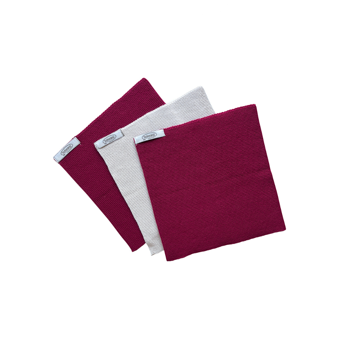 Wischtücher Bio - SET - tiefrot natur