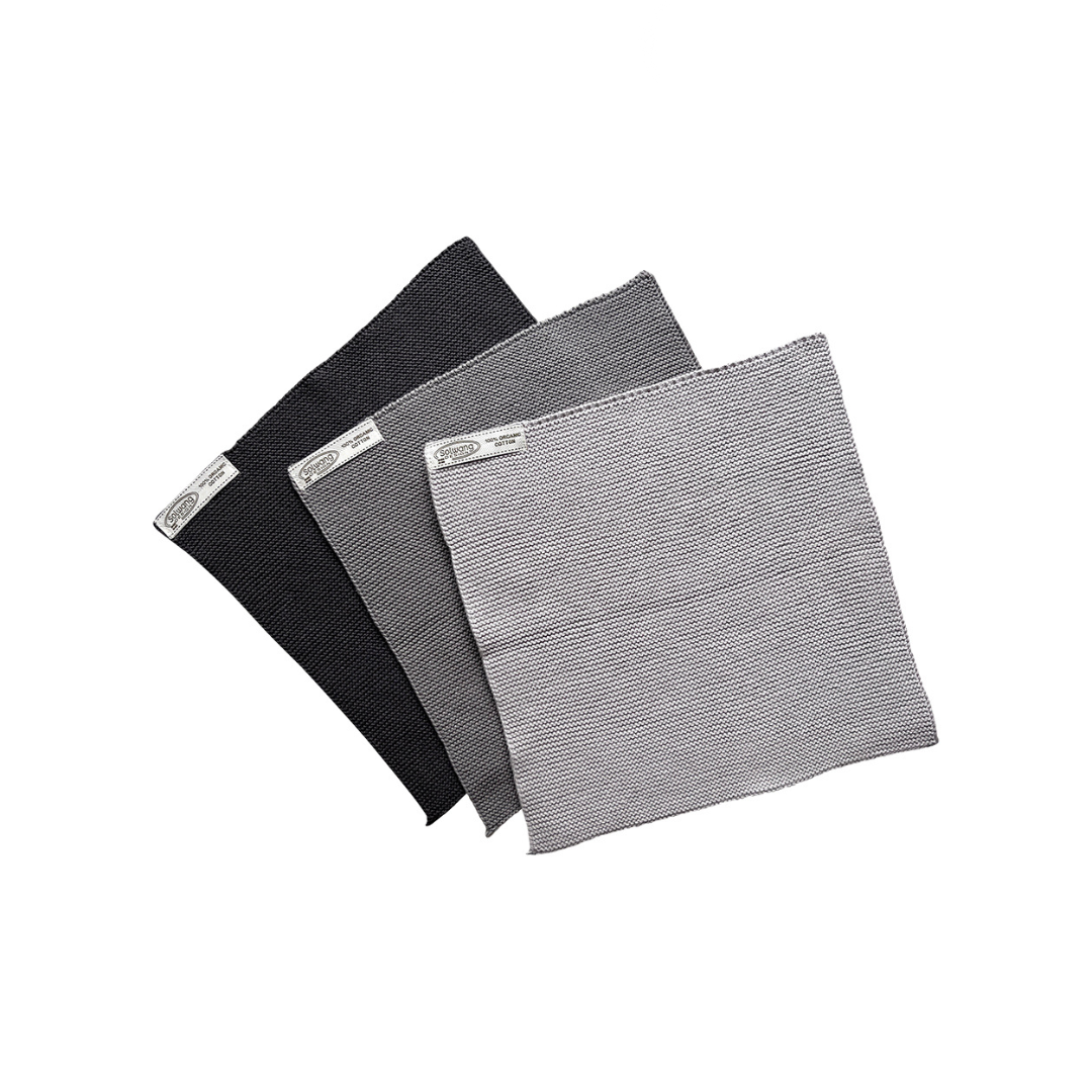 Wischtücher Bio - SET - stahlgrau kombi