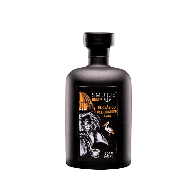 Smutje El Clàsico XO Rum 0,5 l mit 40 % vol., acht Jahre im Holzfass gereifter Rum aus der Dominikanischen Republik mit Vanille- und Karamellnoten.
