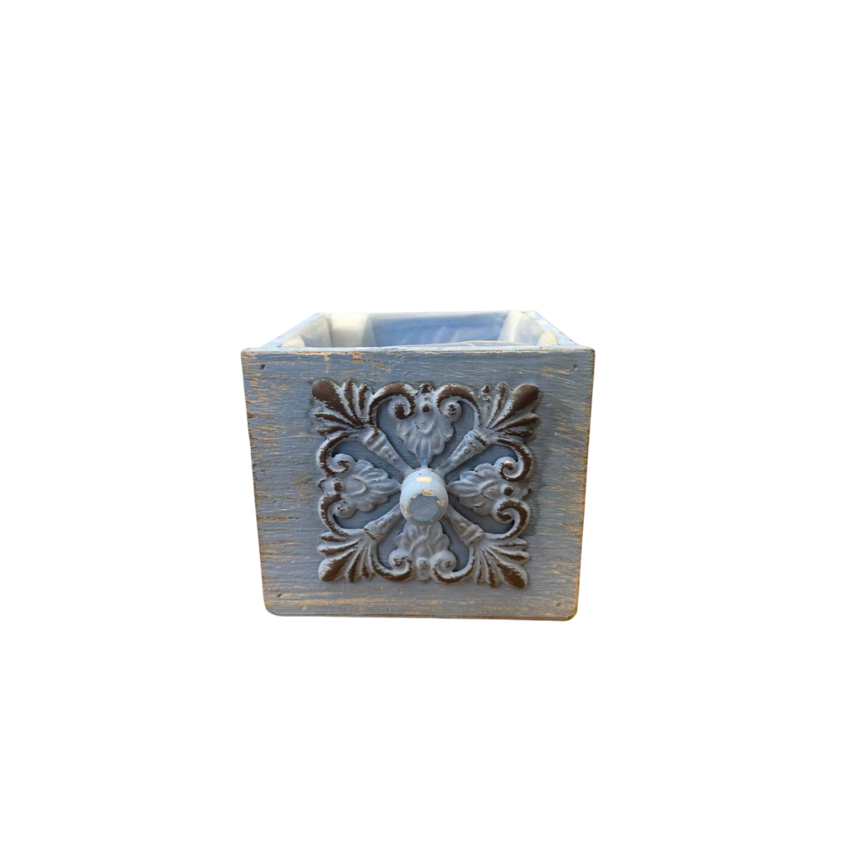 Pflanzenschublade - Ornament blau