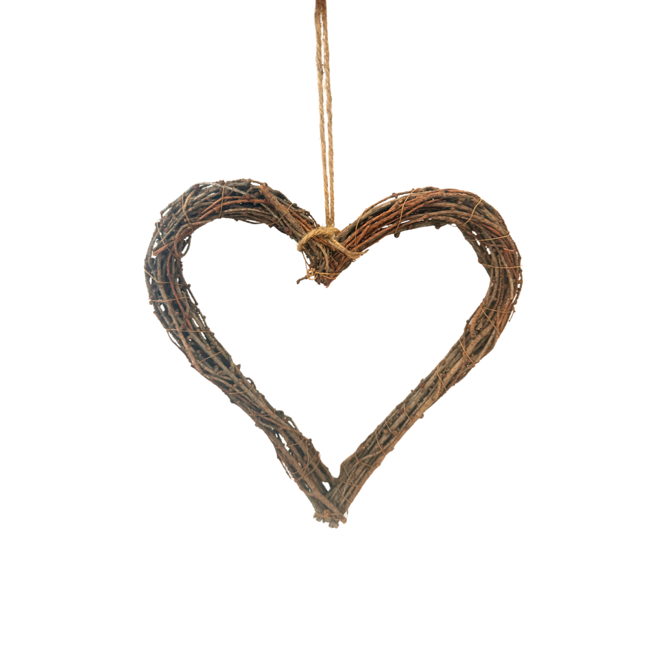 Deko Herz Rebe- rustikale Wanddeko zum Aufhängen