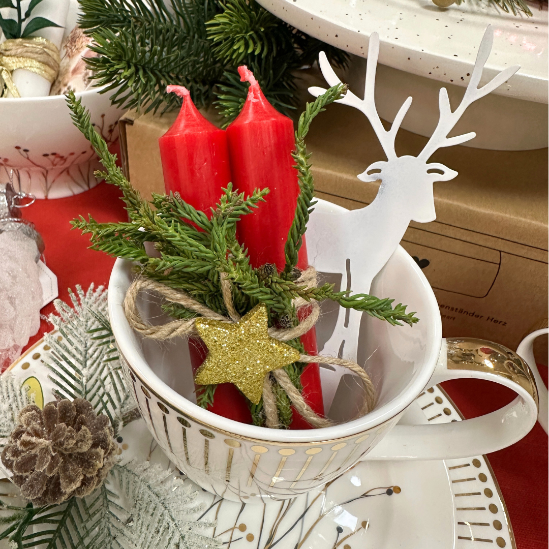 Baumkerze M - rot - Set oder Einzeln