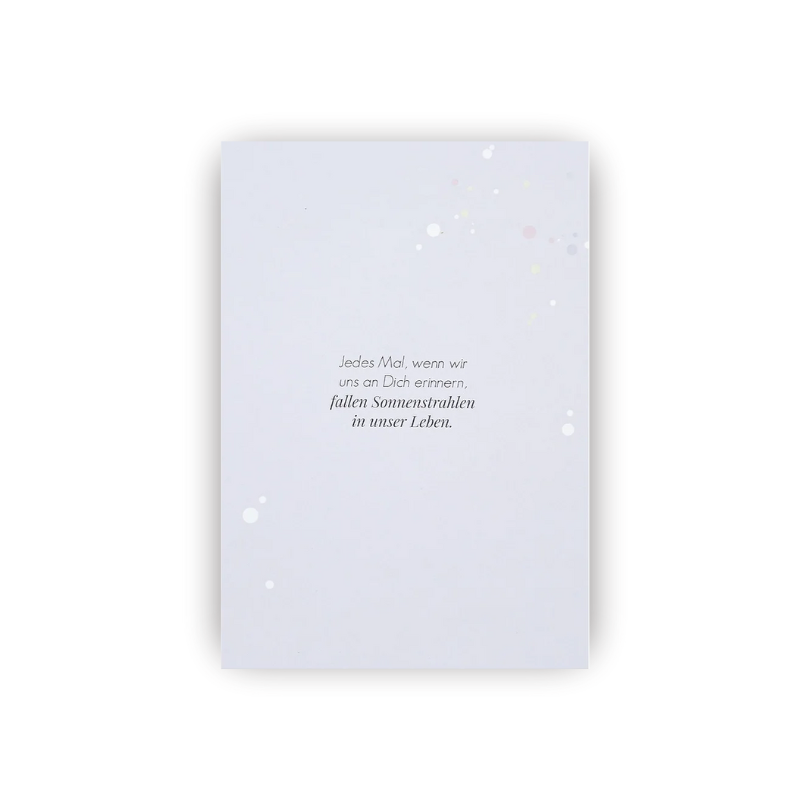 Postkarte • Wenn wir uns an Dich erinnern Sonnenstrahlen