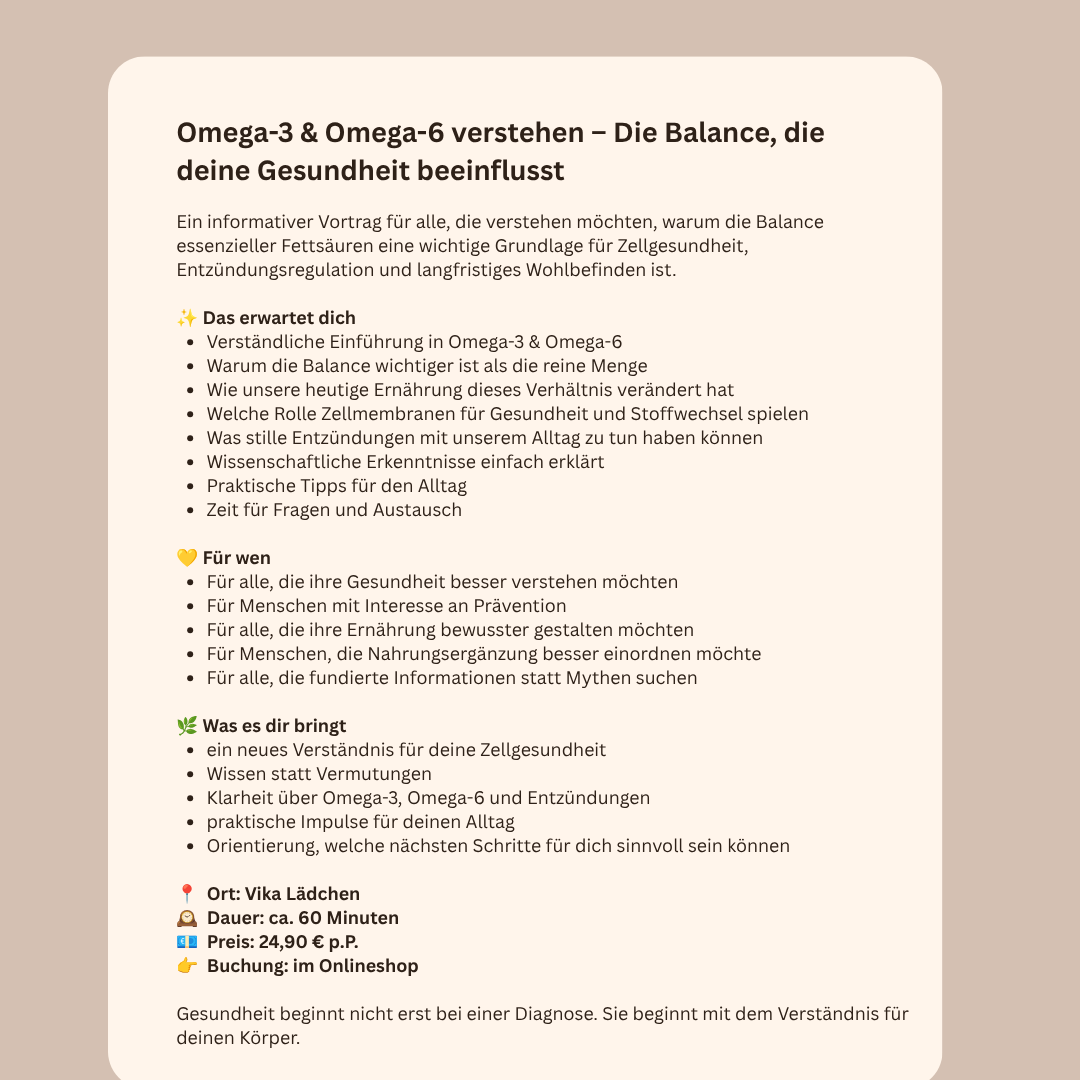 Event 30.7. • 19:30 Uhr • Der Gesundheitswert, den fast niemand kennt – obwohl er über Entzündungen, Zellgesundheit und Wohlbefinden mitentscheidet • per Zoom