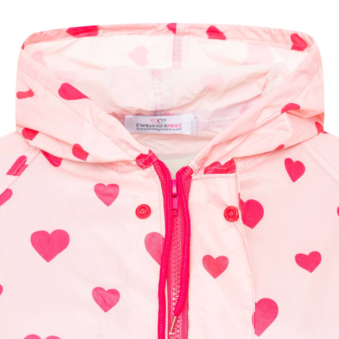 Regenmantel - Love - rosa pink