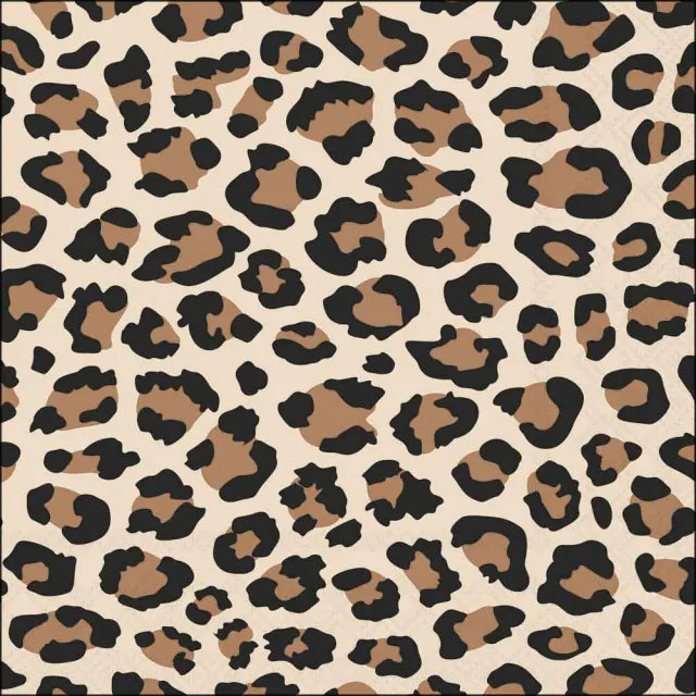Papierserviette M - Leopard pattern brown