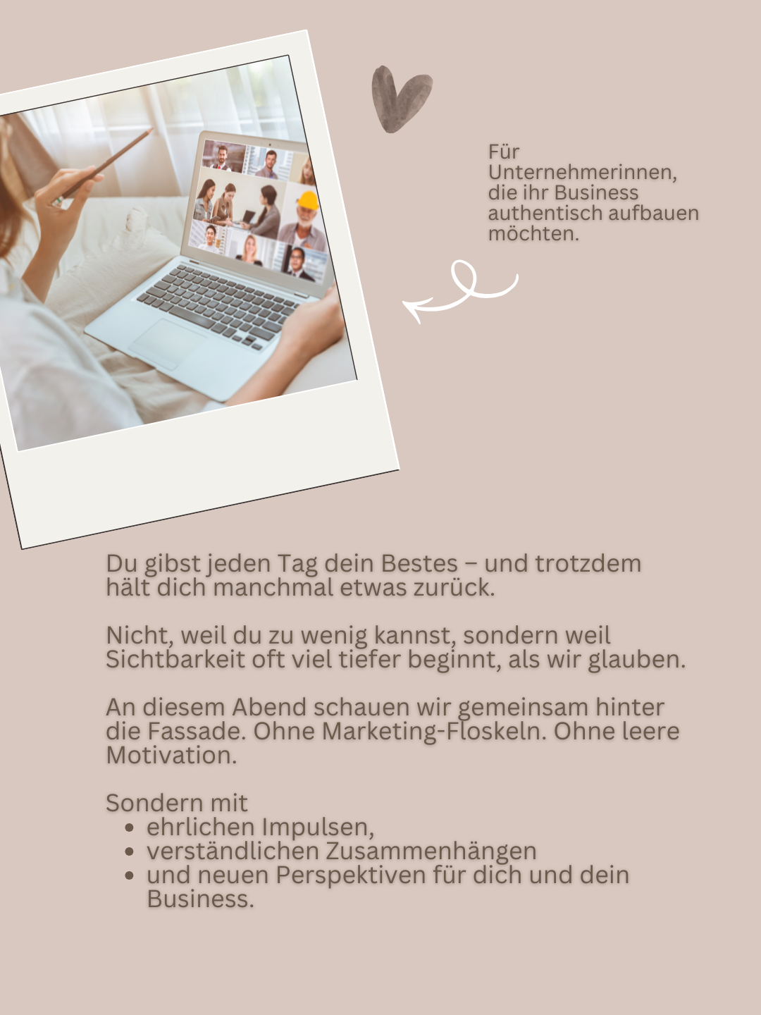 Event 22.7. • 19:45 Uhr • "Warum gute Unternehmerinnen oft unsichtbar bleiben." per ZOOM