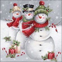 Papierserviette - groß - Smilling Snowman