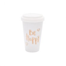 Kaffeebecher - Be Happy GOLD