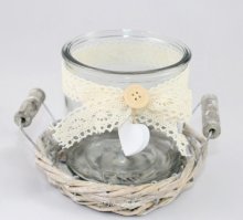 Windlicht mit Korb - Shabby