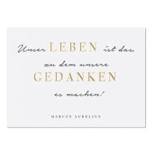 Postkarte - Gedanken Spruch GOLD