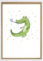 Doppelkarte - Krokodil Party