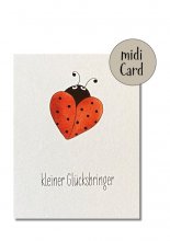 Postkarte Mini - Klappkarte - Kleiner Glücksbringer