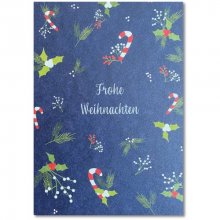 Postkarte - Frohe Weihnachten Blau