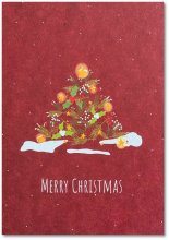 Postkarte - Merry Christmas Rot