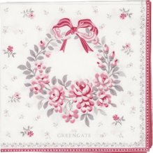 Papierserviette - klein - Flora white pieceprinted